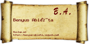 Benyus Abiáta névjegykártya